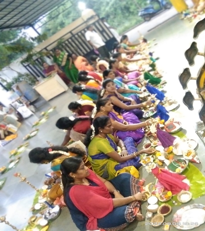 Temple decorated with lamps